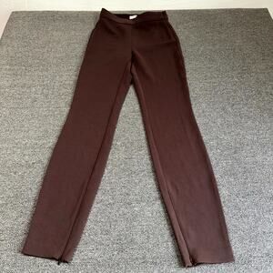 Aritzia Babaton Pants Womens 0 Chocolate Brown Stretch Zipper Details High Rise